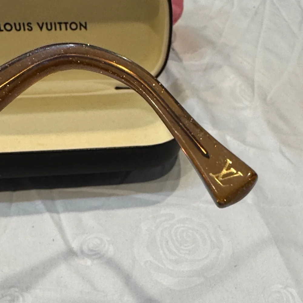Authentic Louis Vuitton Gold and Brown Glasses - Picture 8 of 15